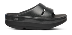 Women's OOmega OOahh Stacked Sandal - Black Sparkle